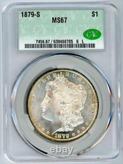 1879-S Morgan Silver Dollar $1, CACG MS-67 CAC Superb Gem