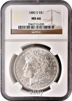 1880-S Morgan Silver Dollar $1 Gem Brilliant Uncirculated NGC MS66