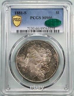 1881-S $1 PCGS MS66 CAC Morgan Silver Dollar Monster Toner Uncirculated Gem BU++