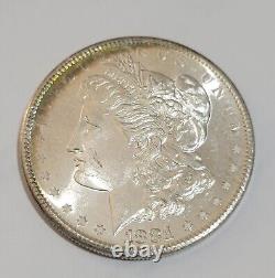 1881-S Morgan Silver Dollar GEM Brilliant Uncirculated with RAINBOW rim toning