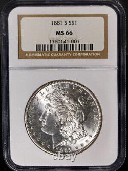 1881-S Morgan Silver Dollar NGC MS66 Blazing White Gem Strong Strike