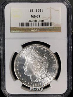 1881-S Morgan Silver Dollar NGC MS67 Blazing White Gem Strong Strike