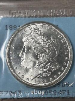 1881-S Morgan Silver Dollar Old David Hall Flip Gem Uncirculated Rare