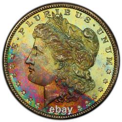 1881-S PCGS MS66 Morgan Silver Dollar Amazing Rainbow Toned Gem 966840