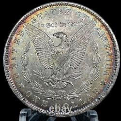 1882-P PL MORGAN SILVER DOLLAR AMAZING COLOR UNC BOLD TONED GEM BU. Coin #432