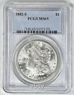 1882-S M$1 Morgan Silver Dollar PCGS MS65 GEM BU San Francisco Coin Uncirculated