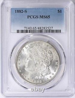 1882-S Morgan Silver Dollar Gem PCGS MS-65 Brilliant White #48283527