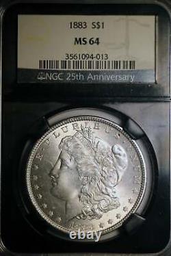 1883 NGC MS64 Morgan Silver Dollar Brilliant Gem Unc Black Core