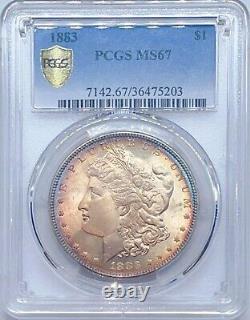 1883 PCGS MS67 Morgan Silver Dollar Beautiful Album Toned Gem 475203