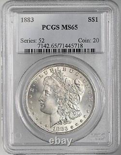 1883-p $1 Morgan Silver Dollar Gem Mint State Pcgs Ms65 #71445718