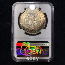 1884 O Morgan Silver Dollar $1 NGC MS63 Old Gem BU++ Rainbow Toned Rare