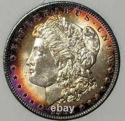 1884-O Morgan Silver Dollar Gem BU + Beautiful Rainbow Toning Nice