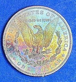 1884-o $1 Morgan Silver Dollar Superb Gemms Bu Rainbow Toning