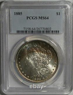 1885 Morgan Silver Dollar Gem BU PCGS MS-64. Beautiful Tone, Tons of Flash