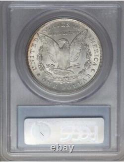 1885-O $1 PCGS/CAC MS65 Morgan Rainbow Crescent Toned GEM CAC Holder Chipped