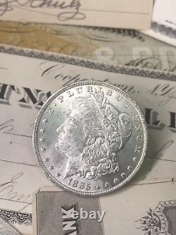 1885 O GEM BU Morgan Silver Dollar From OBW Roll Estate Hoard WYSIWYG