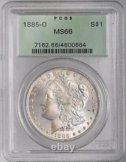 1885-o $1 Morgan Silver Dollar Gem Mint State Pcgs Ms66 #4600864 Ogh (chipped)
