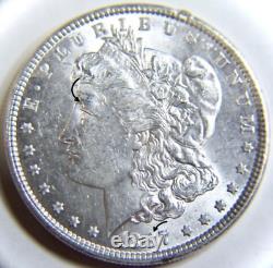 1887 Morgan Silver Dollar Double Struck Obverse BU Gem