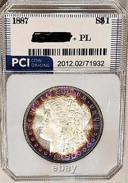 1887-P Morgan Dollar Gem BU +++ PL Proof-like Album Toned Fantastic Coin