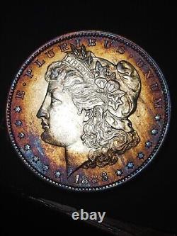 1888-O Monster Toned Morgan Dollar Gem Bu Beautiful Color