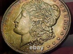 1889 $1 Morgan Silver Dollar Gem Unc Beautiful Mint State Rainbow Toned