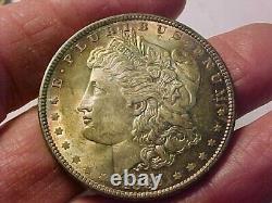 1889 $1 Morgan Silver Dollar Gem Unc Beautiful Mint State Rainbow Toned