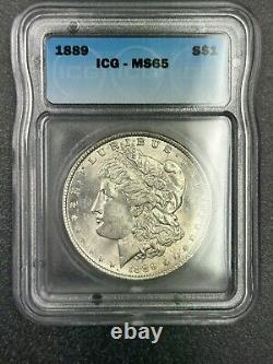 1889 $1 Morgan Silver Dollar ICG MS65