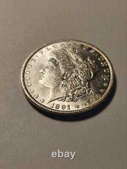 1891 GEM BU+ UNCIRCULATED MORGAN SILVER DOLLAR with VERY NICE NATURAL LUSTER