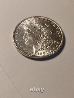 1891 GEM BU+ UNCIRCULATED MORGAN SILVER DOLLAR with VERY NICE NATURAL LUSTER