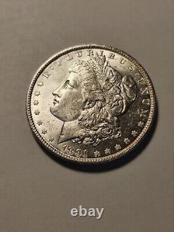 1891 GEM BU+ UNCIRCULATED MORGAN SILVER DOLLAR with VERY NICE NATURAL LUSTER