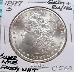 1897-s Morgan Silver Dollar Super Gem+ Bu/ms, Better Date, Nice++, White++ C568