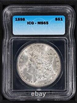 1898 $1 Morgan Silver Dollar ICG MS65 GEM