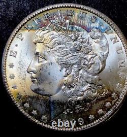 1899-O Morgan Silver Dollar BU Rainbow Toned WOW Eye Appeal Gem BU+