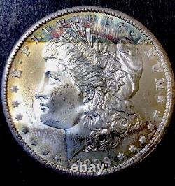 1899-O Morgan Silver Dollar BU Rainbow Toned WOW Eye Appeal Gem BU+