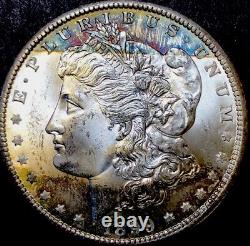 1899-O Morgan Silver Dollar BU Rainbow Toned WOW Eye Appeal Gem BU+