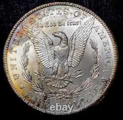 1899-O Morgan Silver Dollar BU Rainbow Toned WOW Eye Appeal Gem BU+