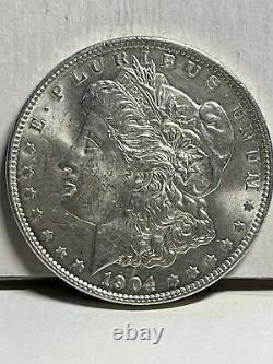 1904-O Morgan Silver Dollar Silver Coin, White Gem BU++ Tougher Date Awesome