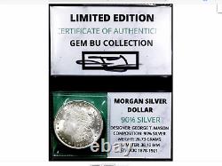 1921 Morgan Dollar Coa! Gem Bu! $$$limited Edition Holder! $$$collector Sealed