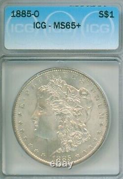BETTER GRADE FOR SURE! 1885-O Morgan silver dollar in GEM ICG MS65+ plastic