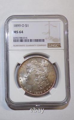 GEM 1899 O Morgan Silver Dollar NGC MS 64 Beautiful Rim Toning Great Value